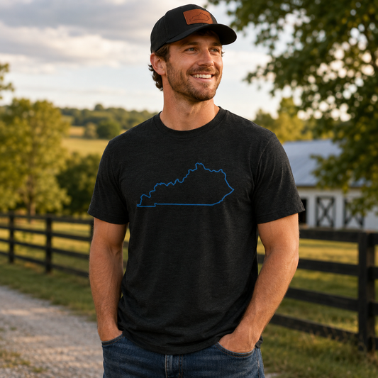 Kentucky State Outline T-Shirt | Minimalist Design | Elite Tri-Blend