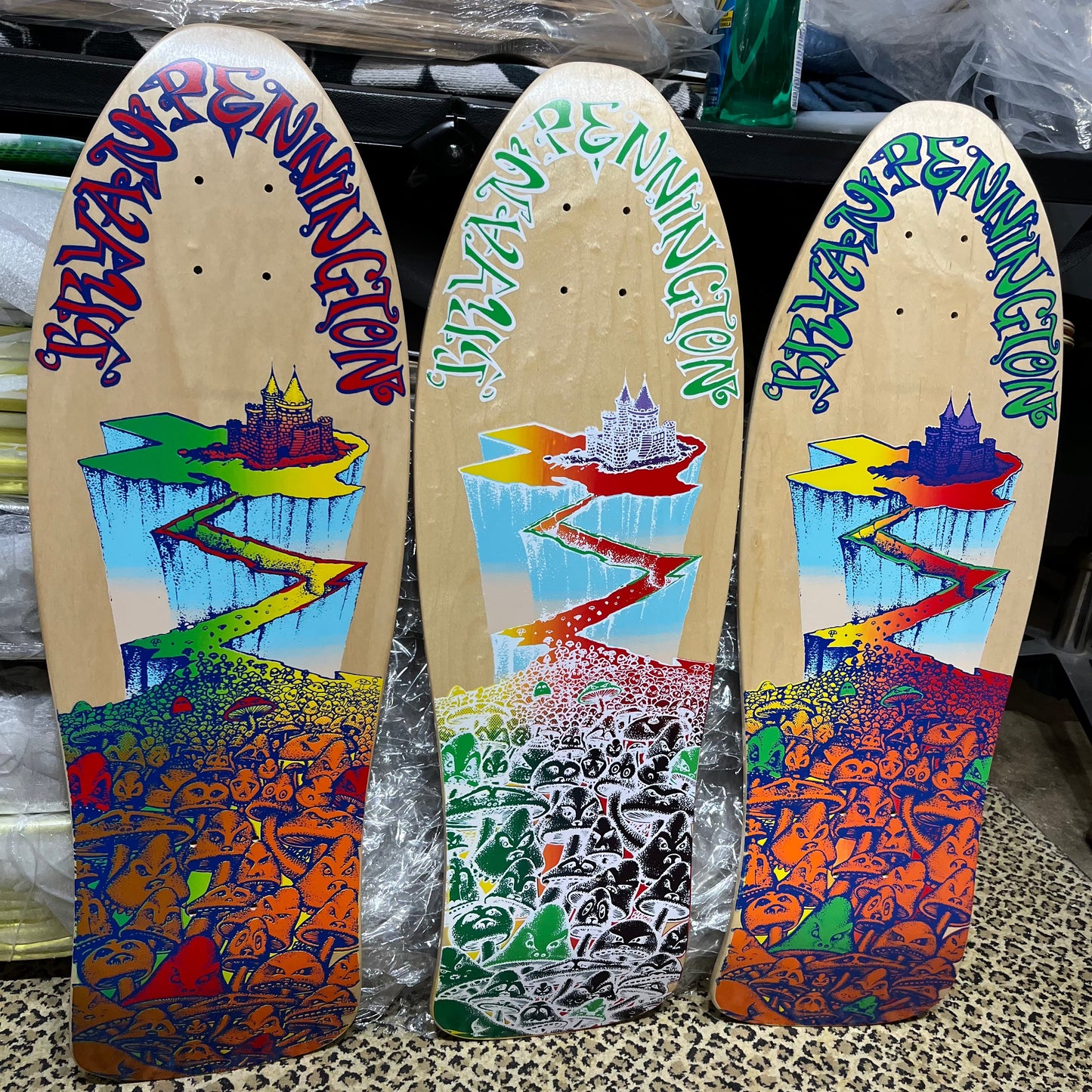 Bryan Pennington Marching Mushrooms "Rider" 9.5”x30” BBC Deck (PRE-ORDER, NOVEMBER)
