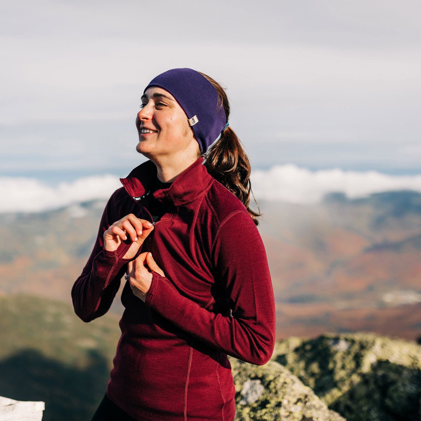 Midweight Reversible Wool Headband  - 100% Merino Wool