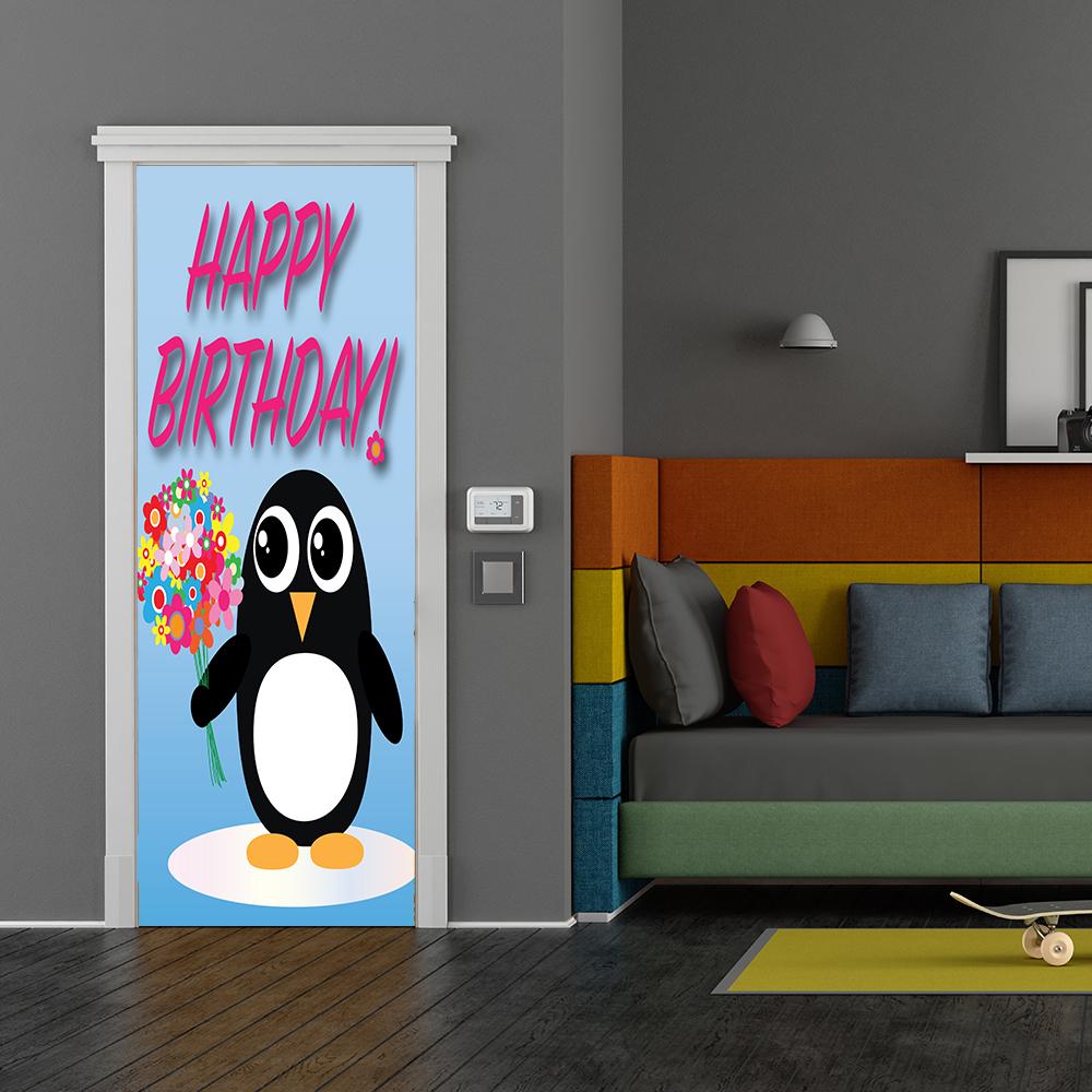 Happy Birthday Penguin with Balloons