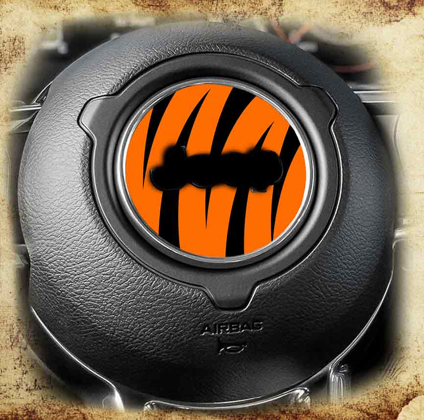 Steering wheel decal Tiger strips