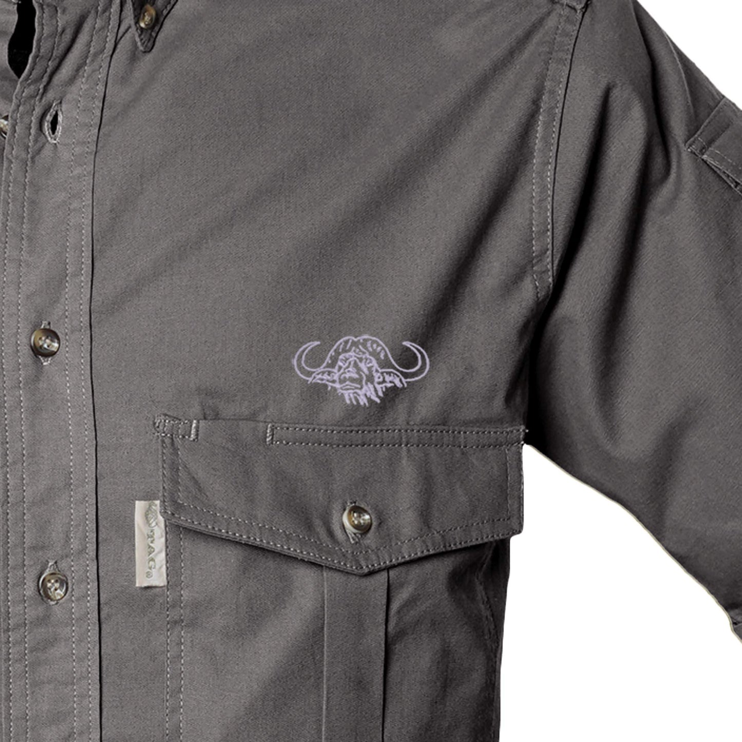 Shooter Shirt for Men with Embroidered Buffalo Logo - S/Sleeve