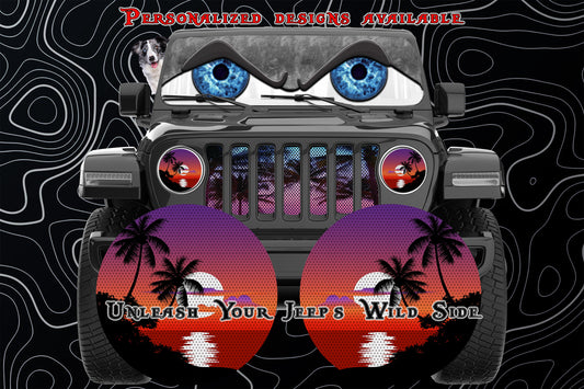 Palm Tree round headlight decals