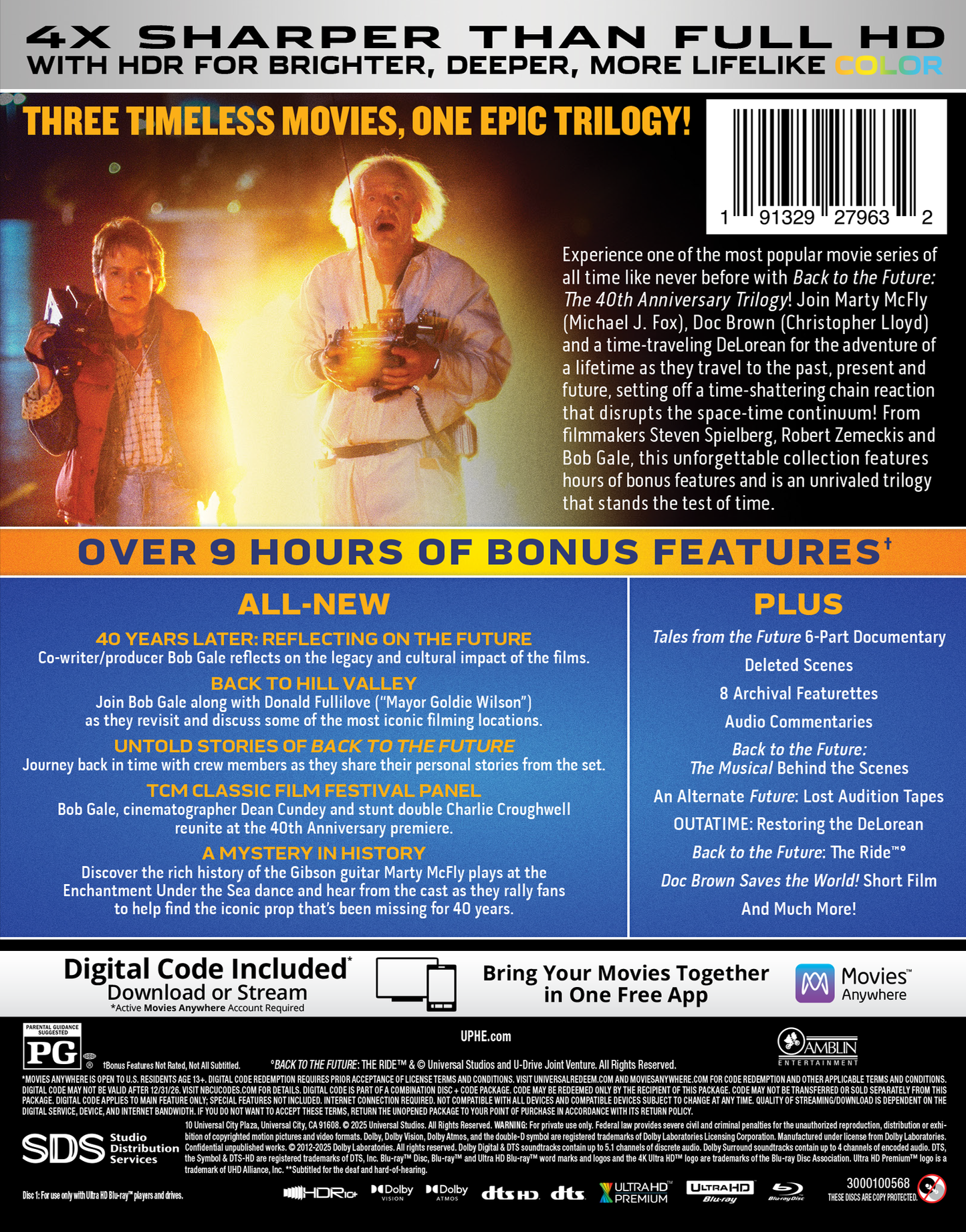 Back to the Future 40th Anniversary Trilogy (4K Ultra HD + Blu-ray™ + Digital Code) [2025]