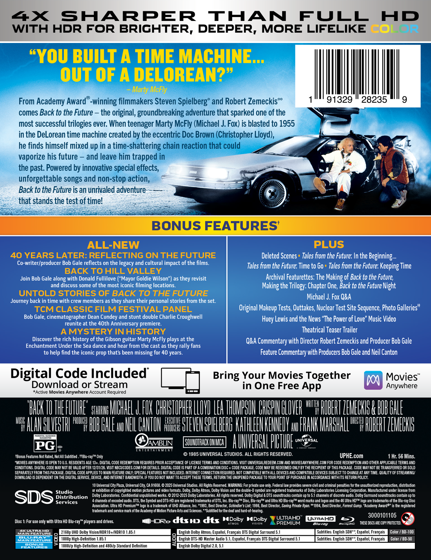Back to the Future Limited Edition Steelbook (4K Ultra HD + Blu-ray™ + Digital Code) [2025]