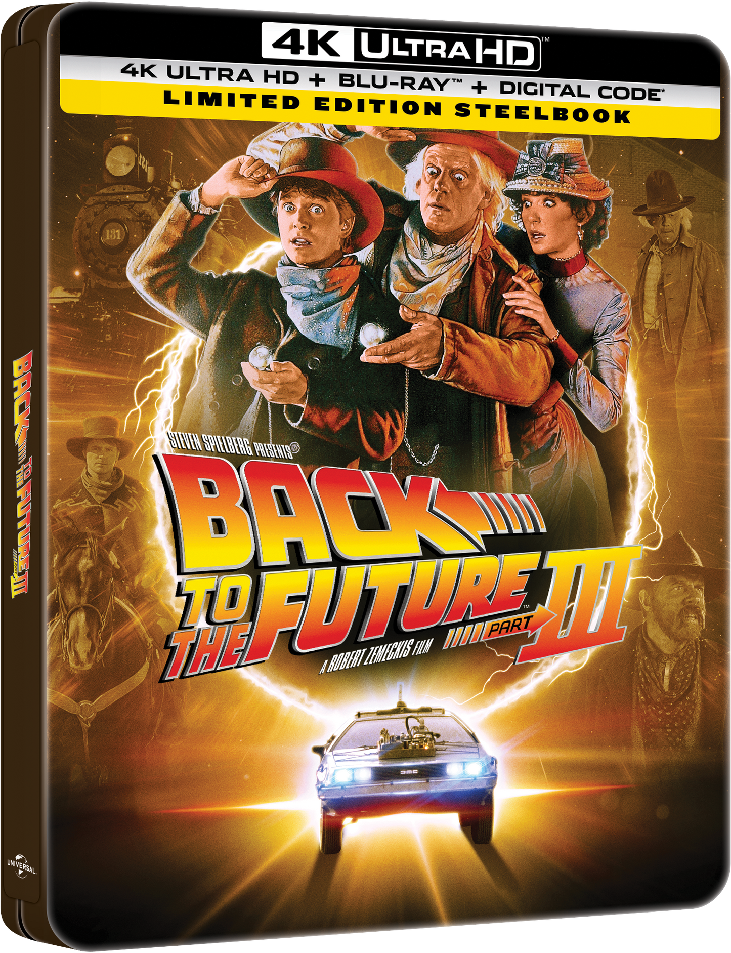 Back to the Future Part III Limited Edition Steelbook (4K Ultra HD + Blu-ray™ + Digital Code) [2025]