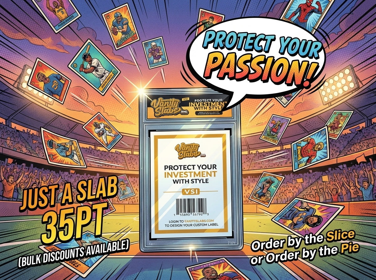 Vanity Slabs Holder 35pt Thickness for Standard Size Trading Cards Plastic Case for Baseball Football Hockey Basketball Cards