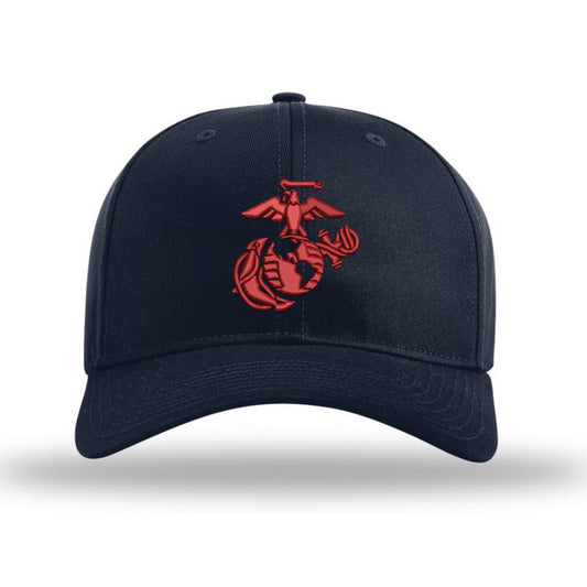 Eagle Globe & Anchor Structured USMC Hat - RED Logo