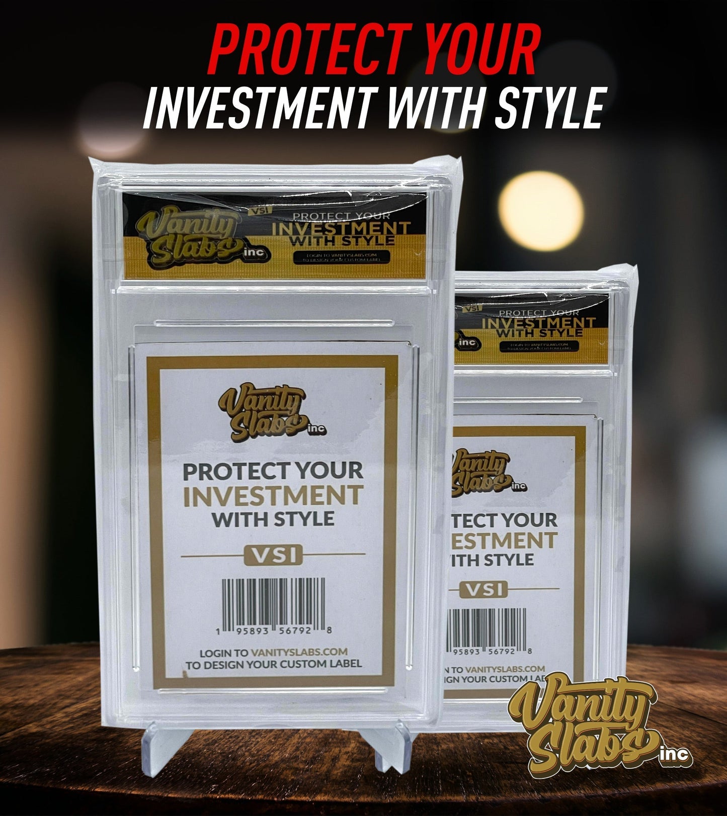 Vanity Slabs Holder 35pt Thickness for Standard Size Trading Cards Plastic Case for Baseball Football Hockey Basketball Cards