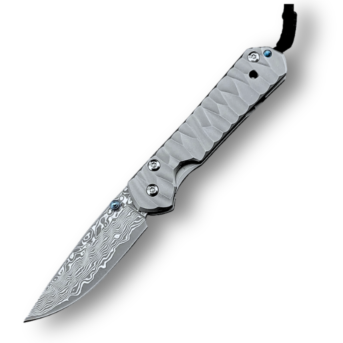 Diamond Japanese EDC Pocket Knife with VG10 Damascus Blade, Titanium Handle & Sheath