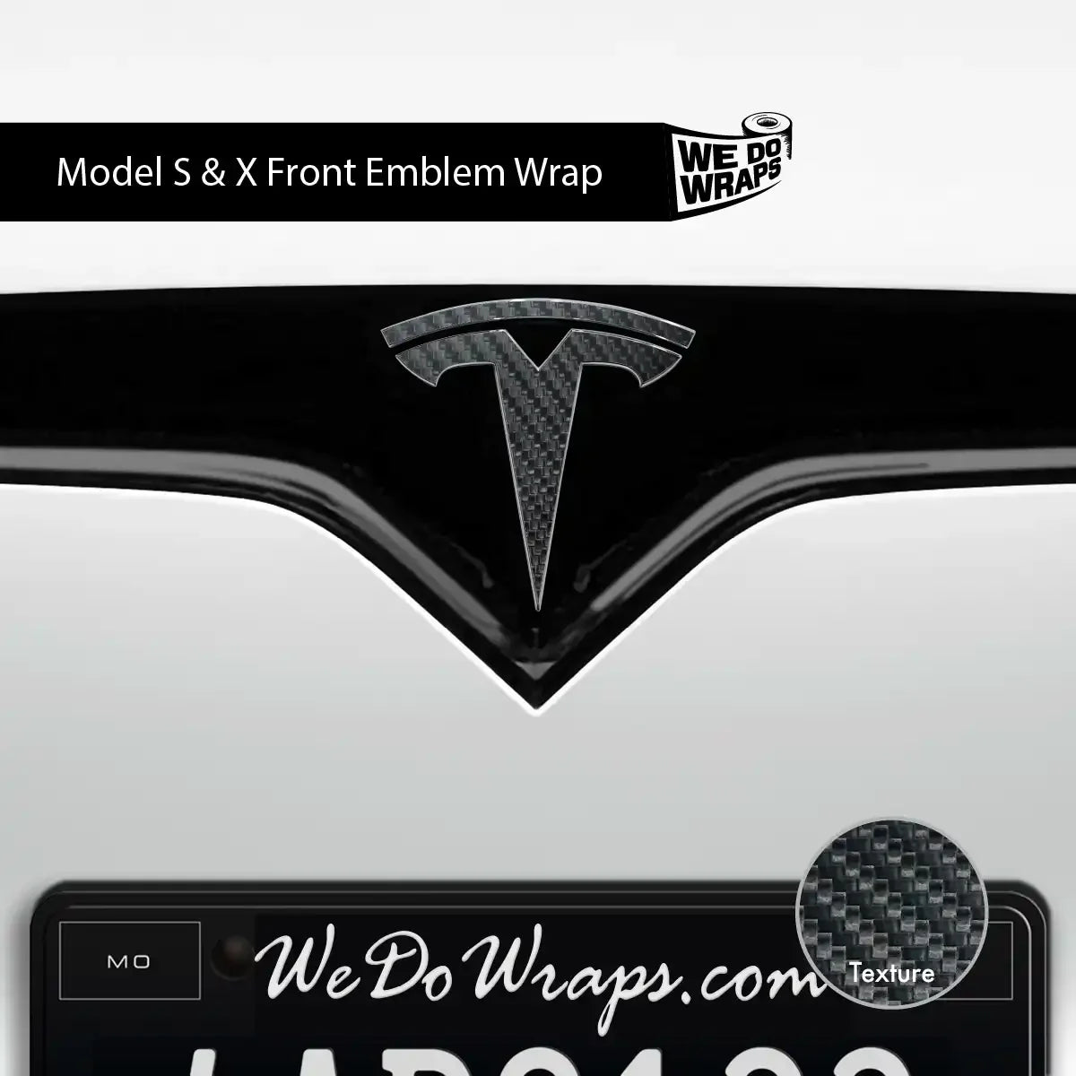 3M Carbon Fiber Tesla Emblem Decals (Front + Back) | Model X
