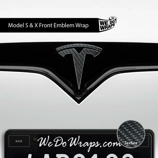 3M Carbon Fiber Tesla Emblem Decals (Front + Back) | Model X