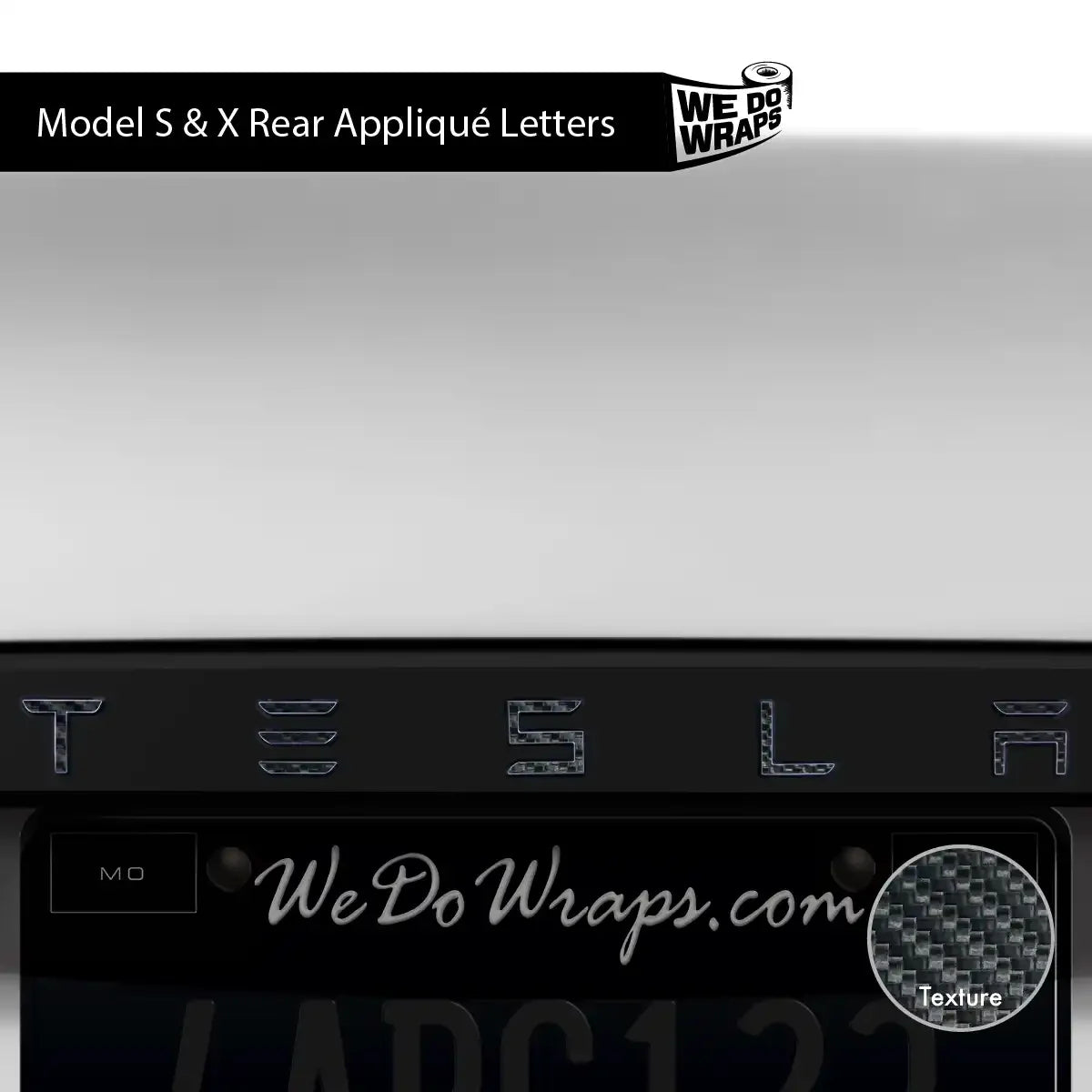 3M Carbon Fiber Tesla Emblem Decals (Front + Back) | Model X