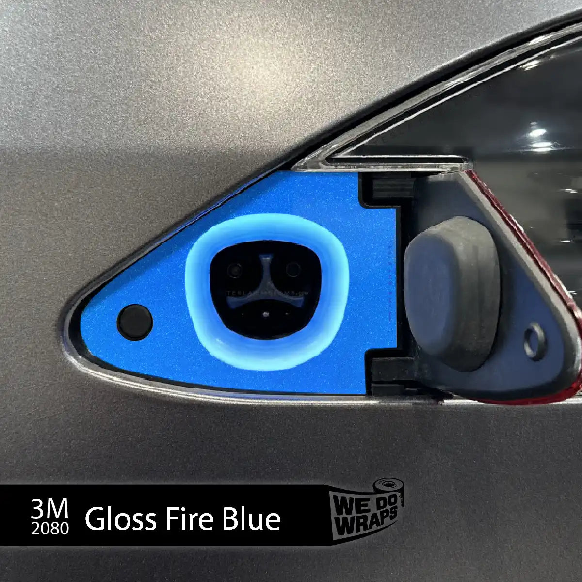 3M Gloss Fire Blue Tesla Charge Port Wrap | Model X