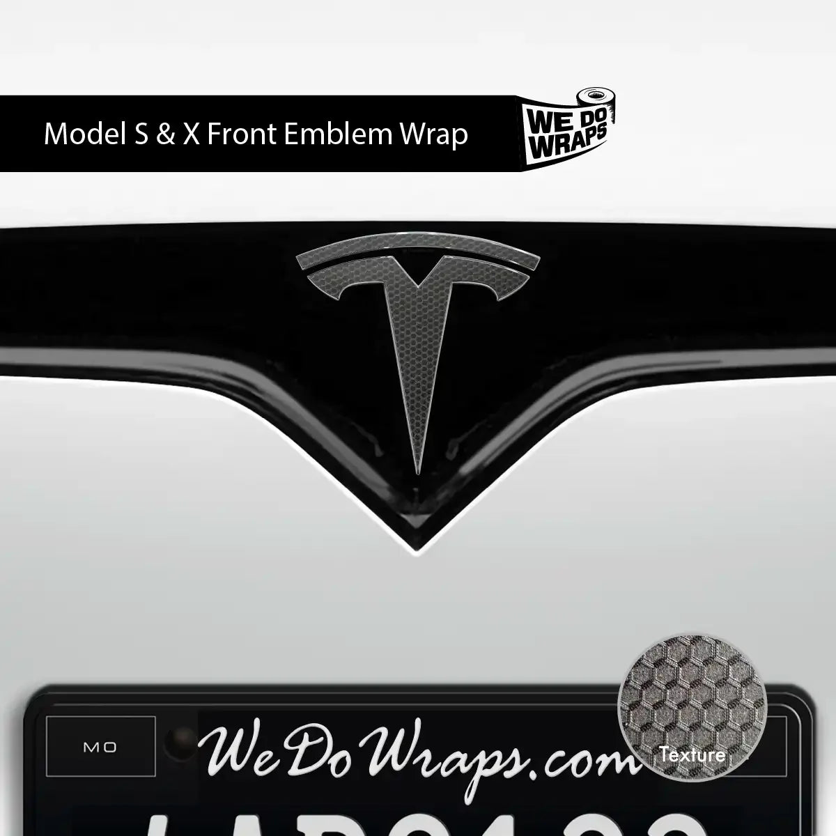 3M Matrix Black Tesla Emblem Decals (Front + Back) | Model S