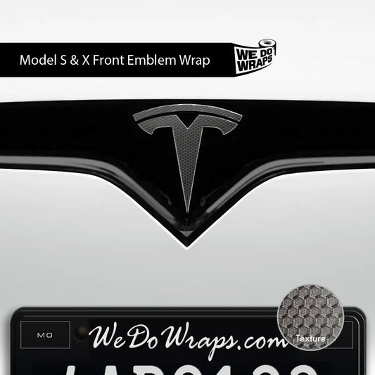3M Matrix Black Tesla Emblem Decals (Front + Back) | Model S