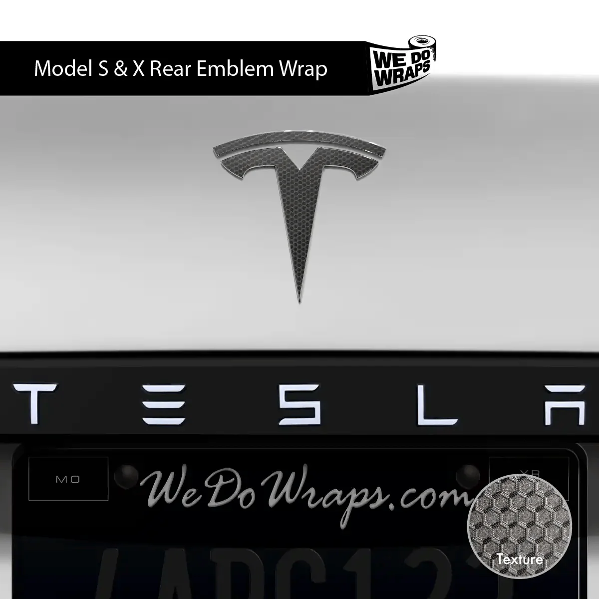 3M Matrix Black Tesla Emblem Decals (Front + Back) | Model S