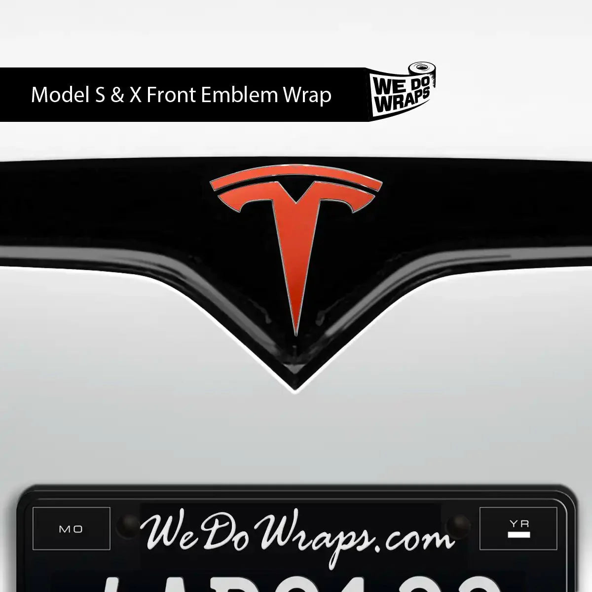 3M Matte Red Tesla Emblem Decals (Front + Back) | Model S