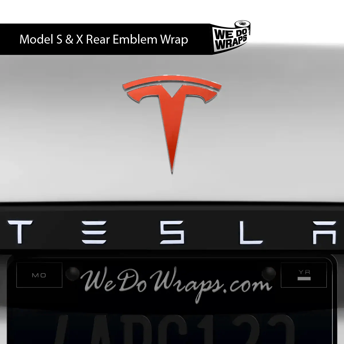 3M Matte Red Tesla Emblem Decals (Front + Back) | Model S