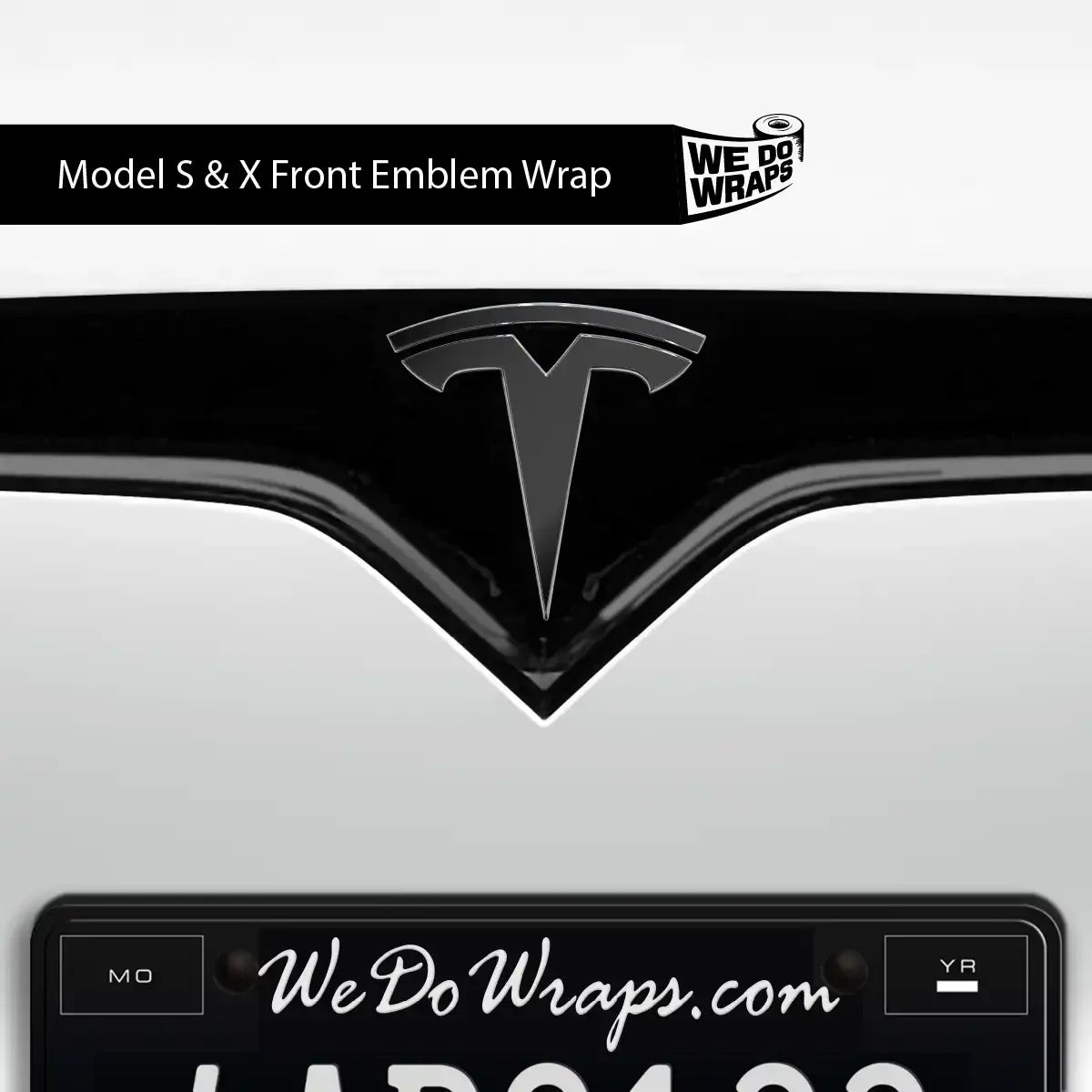 3M Satin Black Tesla Emblem Decals (Front + Back) | Model S