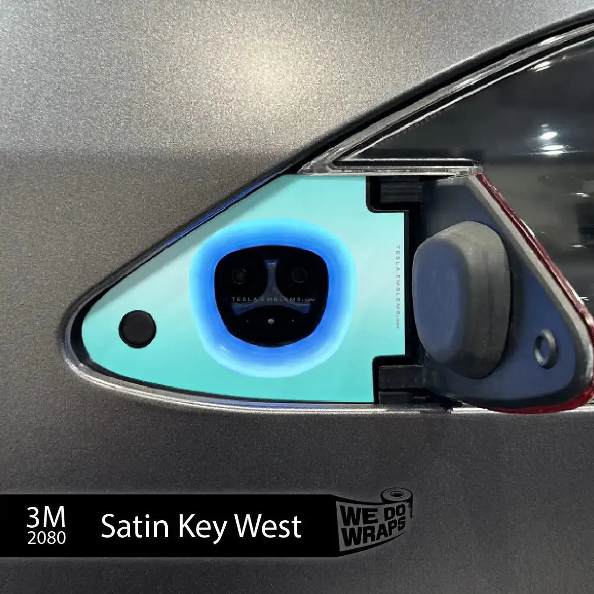 3M Satin Key West Tesla Charge Port Wrap | Model X