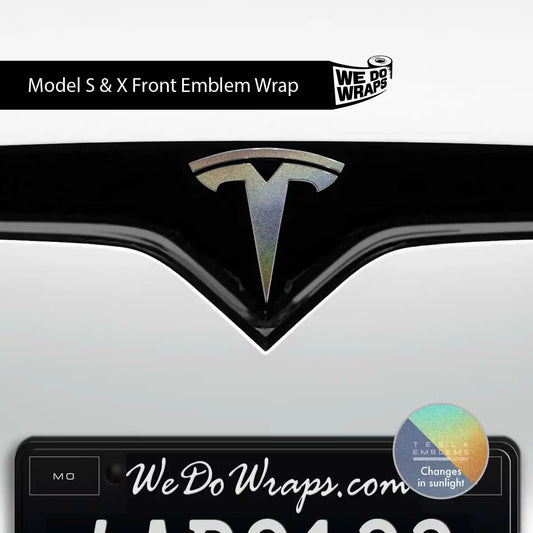 3M Satin Psychedelic Flip Tesla Emblem Decals (Front + Back) | Model S