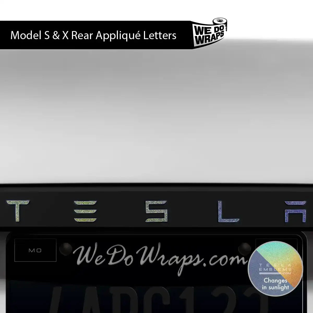3M Satin Psychedelic Flip Tesla Emblem Decals (Front + Back) | Model S