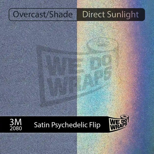 3M Satin Psychedelic Flip Tesla Emblem Decals (Front + Back) | Model S