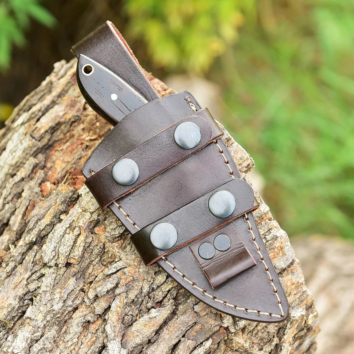 "Custom Handmade 1095 Forged Steel Skinning Knife | Wenge Wood Handle | 7 Inches | Leather Sheath | KBS Knives Store"