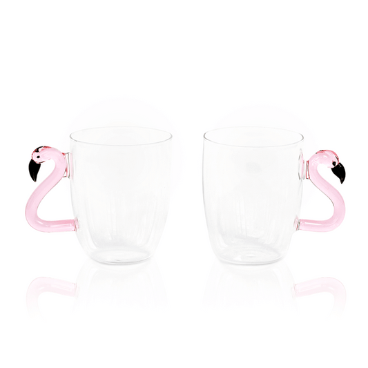 3D Flamingo Glass Mugs