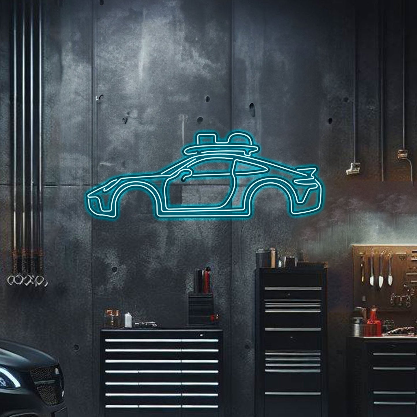 911 Dakar Metal Neon Car Wall Art - MTN0043