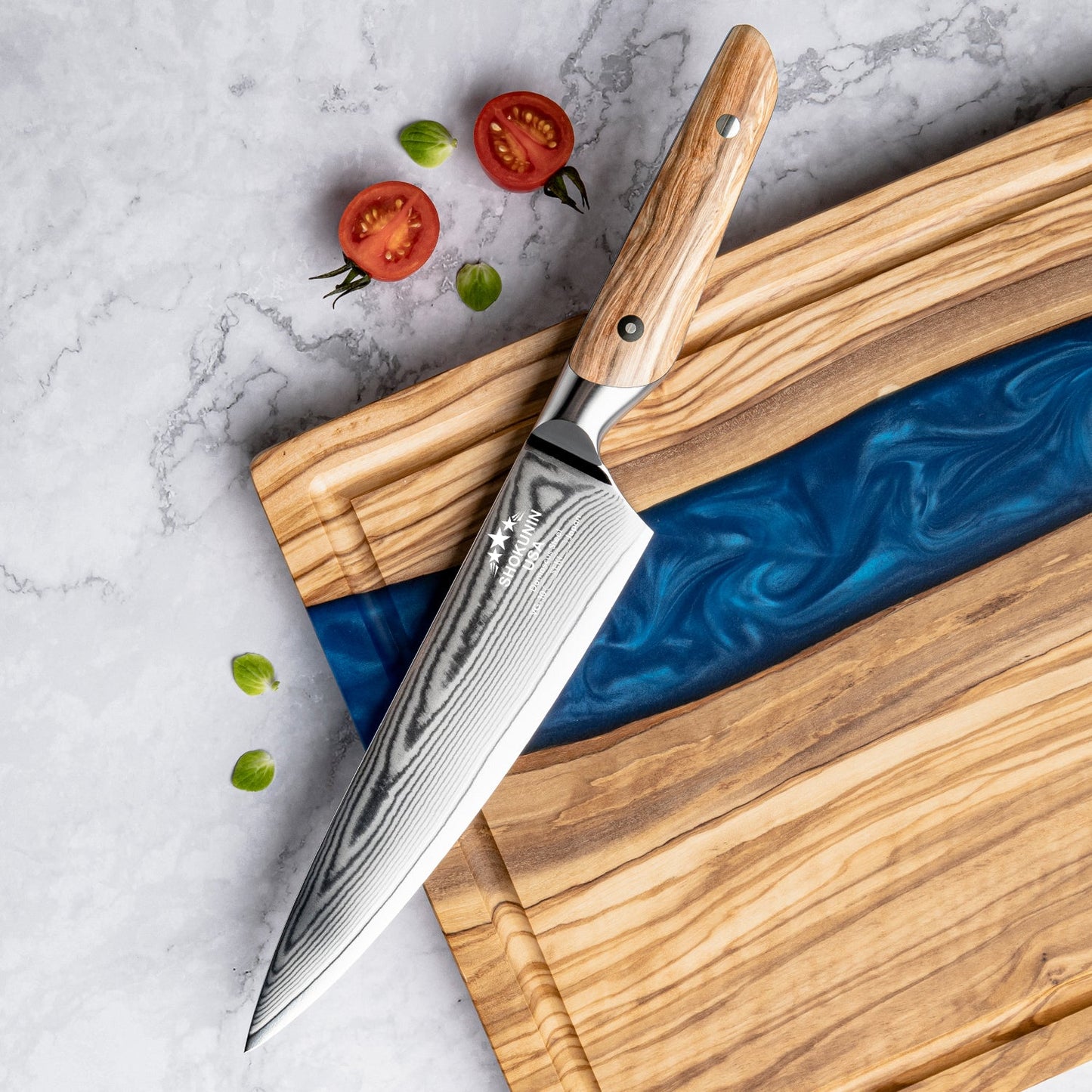 Stellar Japanese Chef's Knife with Olive Wood Handle