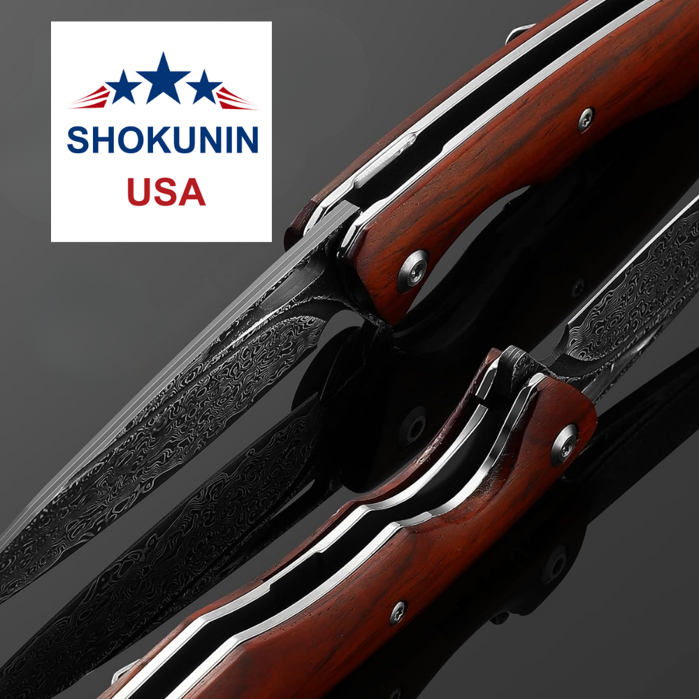 Quicksilver Handmade Japanese Damascus Pocket Knife with Exotic Red Sandalwood Handle