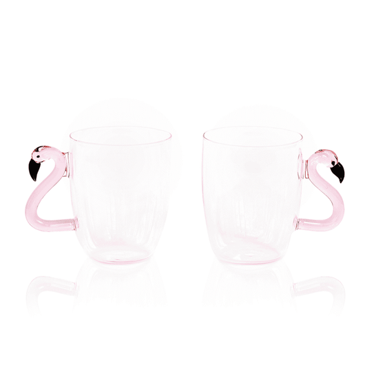 3D Flamingo Glass Mugs
