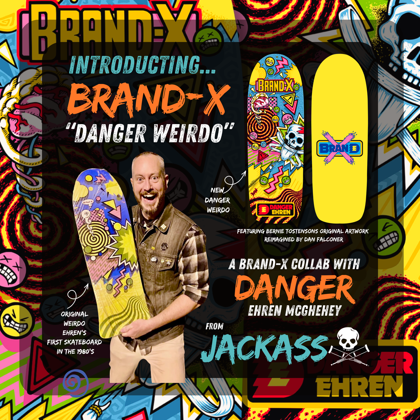 "DANGER WEIRDO" Ehren McGhehey Limited Edition HAND-PAINTED Deck (PRE-ORDER, MAY 2027)