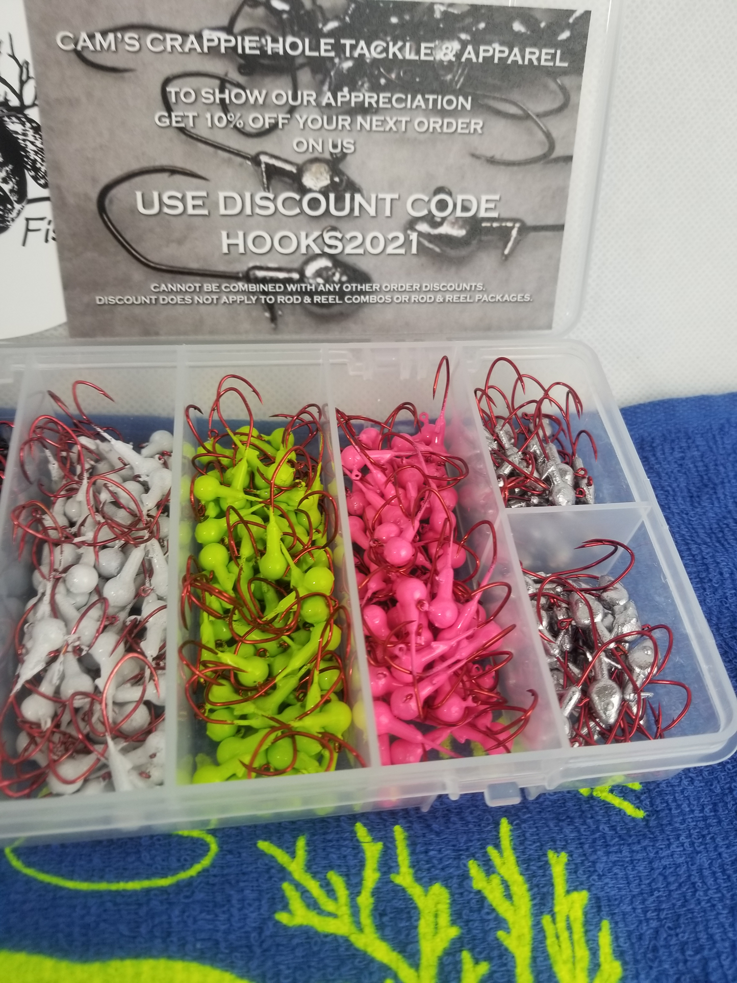 Cam's 120pc. Hand Painted 1/16 #2 Red "Nasty Bend Hooks" Jighead Assortment Kit