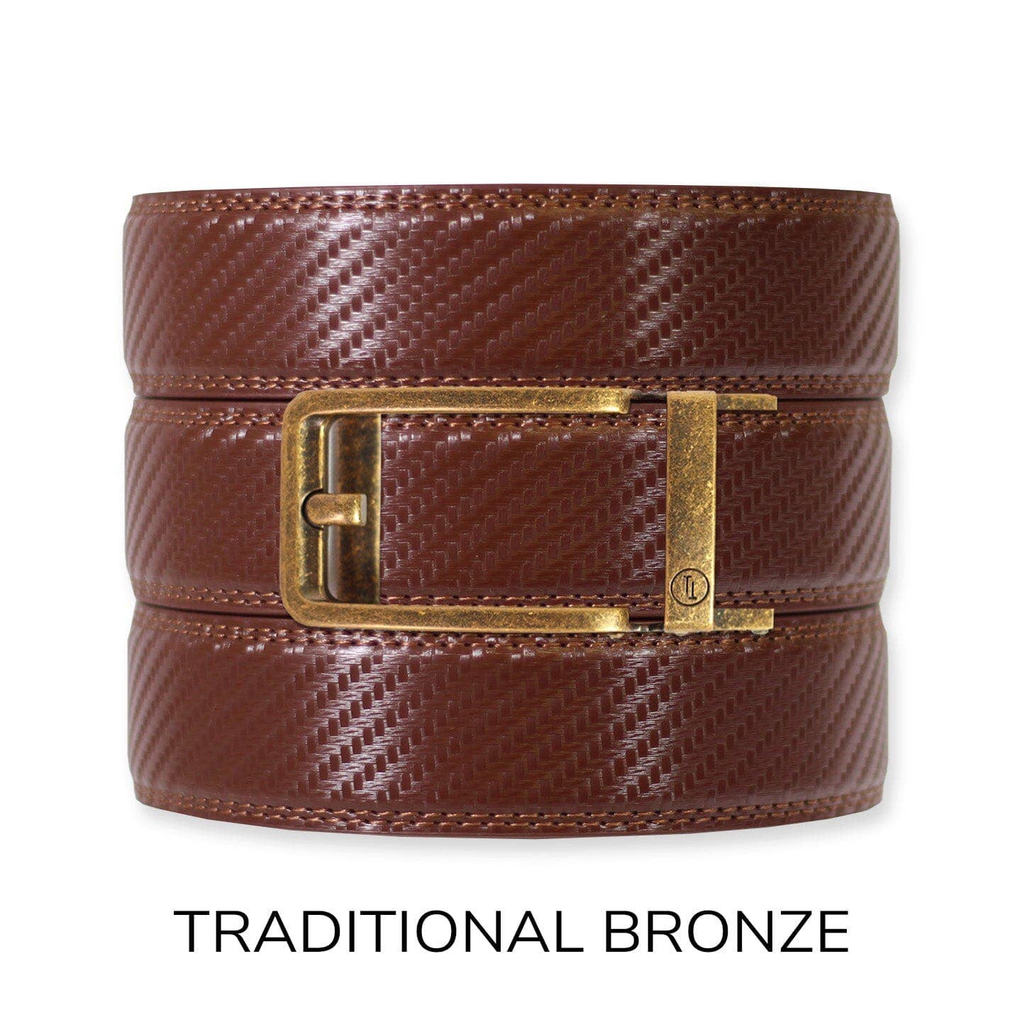 Carbon Chestnut Leather Ratchet Belt & Buckle Set