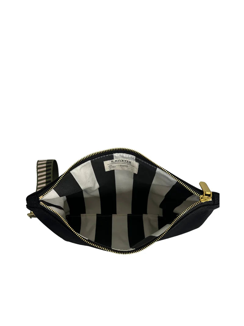 General | Umber Brown Canvas + Neutral Stripe Wristlet Strap