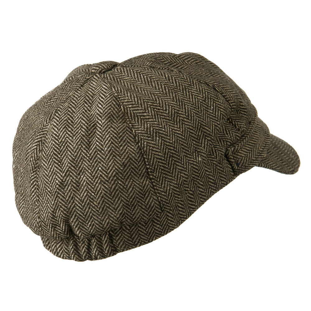 Wool Blend Tweed Newsboy with 3 Button Accent