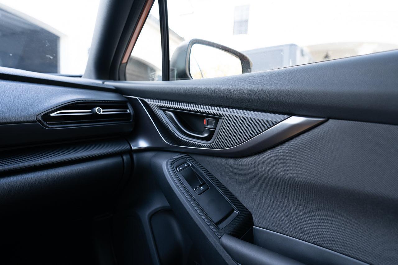 3D Carbon Interior Door Handle Trim Overlay Part 1 - 2022+ Subaru WRX
