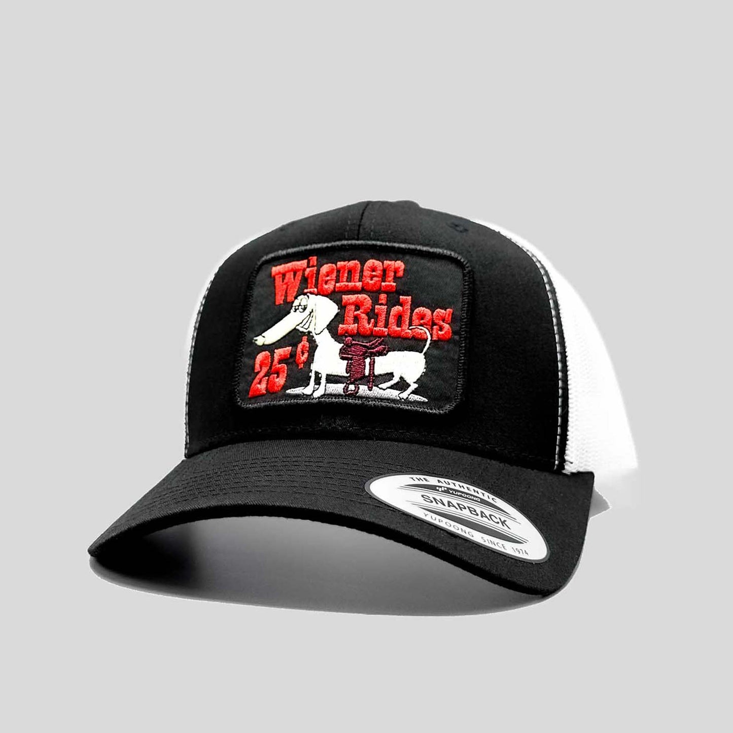 Wiener Rides 25 Cents Black Curved Brim Trucker Hat