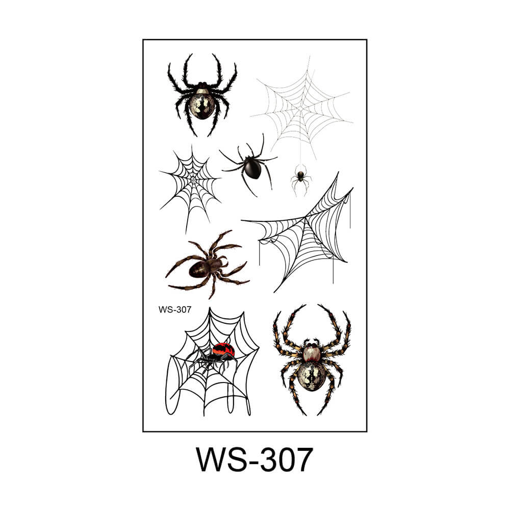3D Scary Spider Halloween Temporary Tattoo Stickers