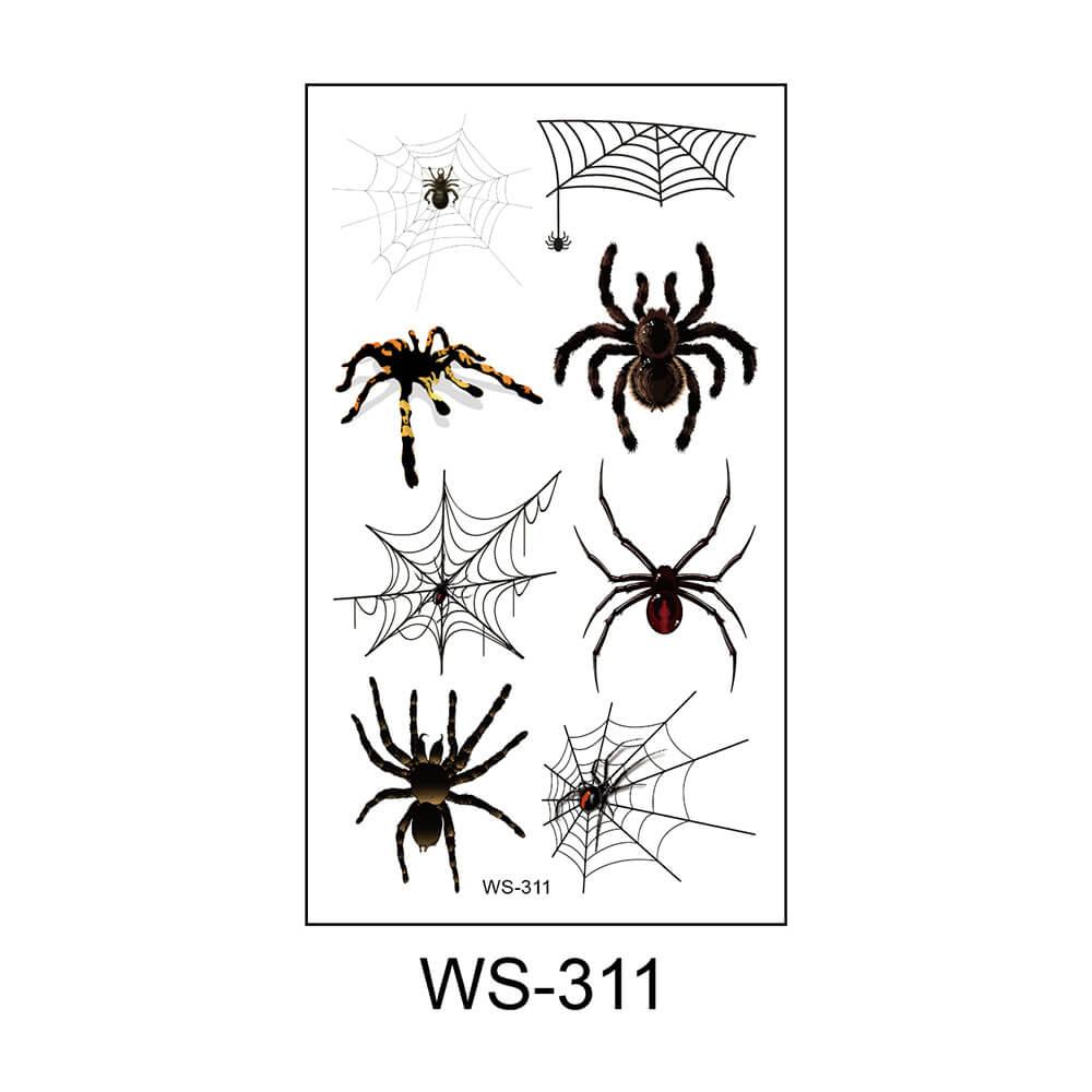 3D Scary Spider Halloween Temporary Tattoo Stickers