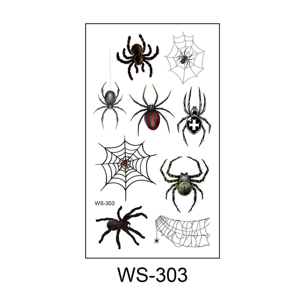 3D Scary Spider Halloween Temporary Tattoo Stickers