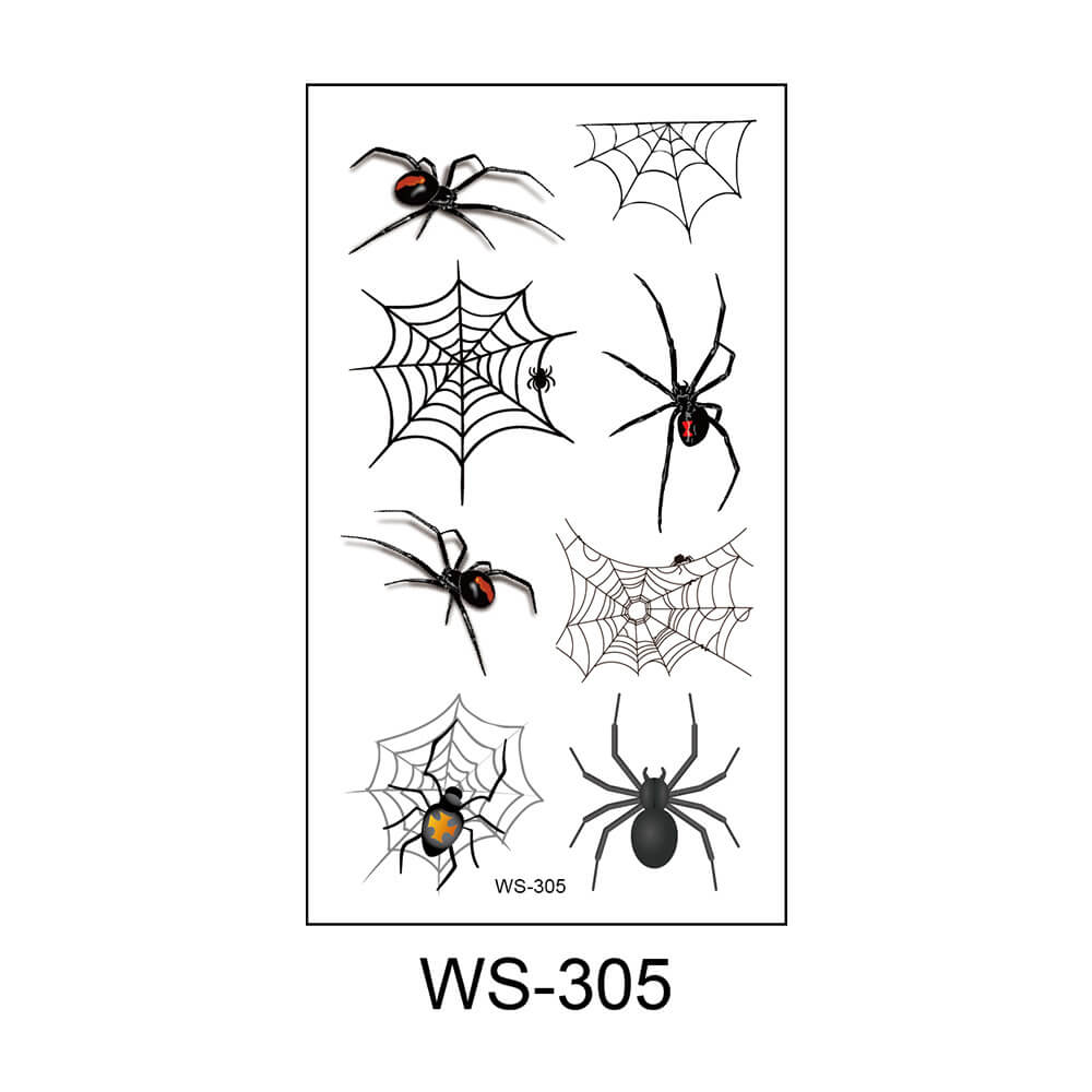 3D Scary Spider Halloween Temporary Tattoo Stickers