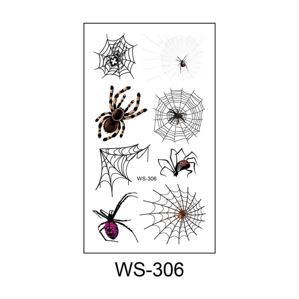 3D Scary Spider Halloween Temporary Tattoo Stickers