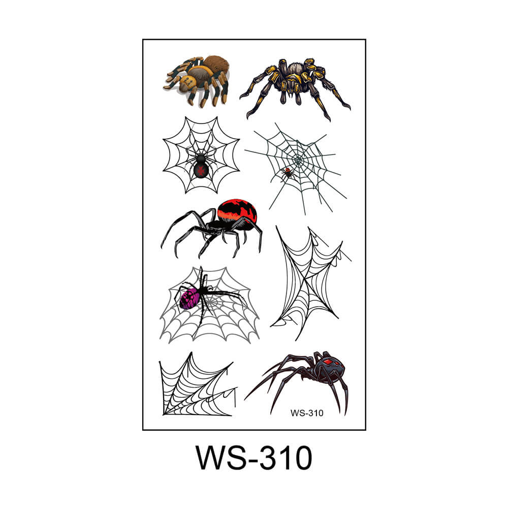 3D Scary Spider Halloween Temporary Tattoo Stickers