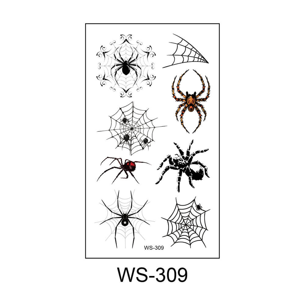 3D Scary Spider Halloween Temporary Tattoo Stickers