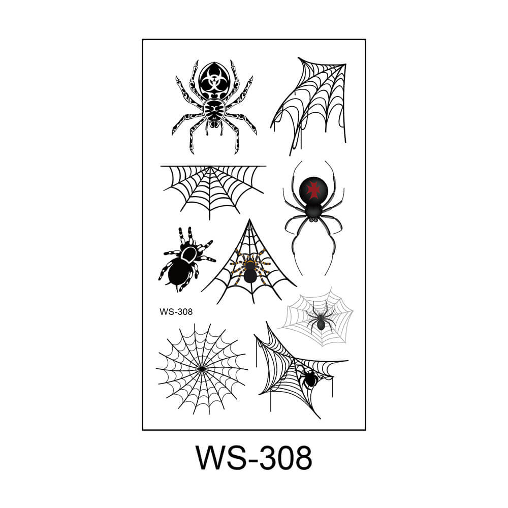 3D Scary Spider Halloween Temporary Tattoo Stickers