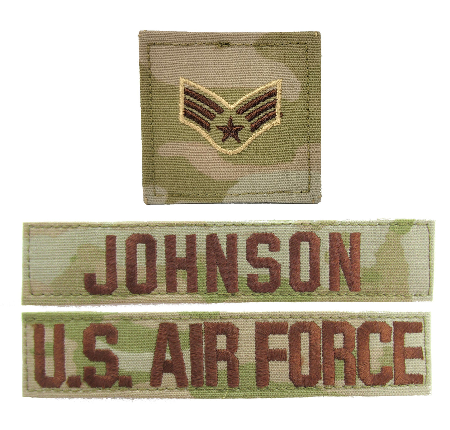 3 Piece OCP Name Tape & Rank Package - Air Force ACU